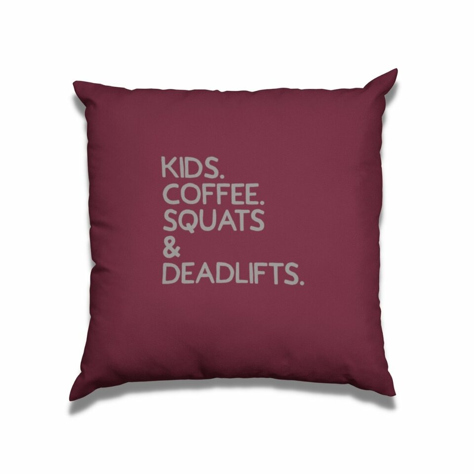 Kids coffee squats & deadlifts cushion